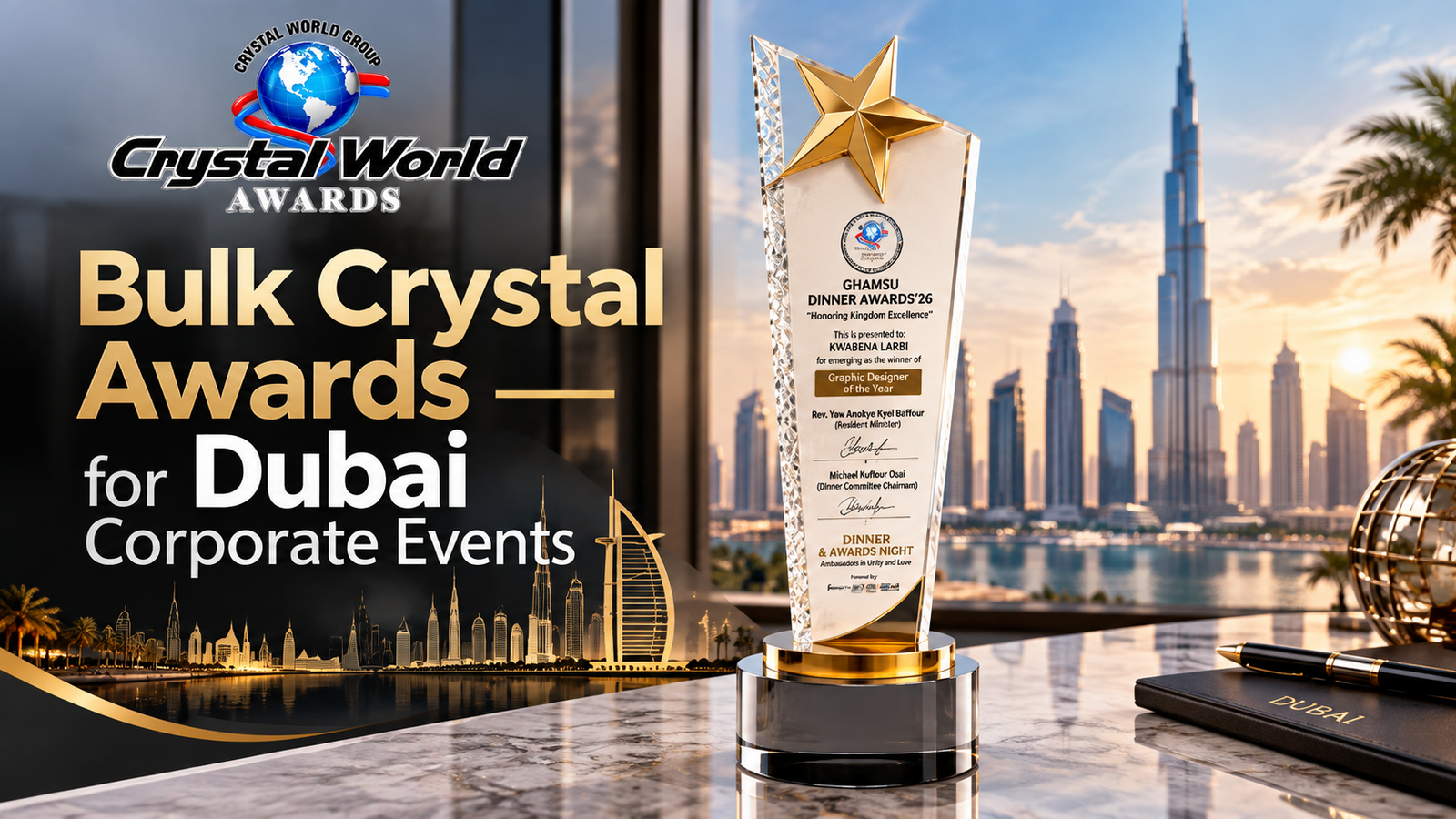 Bulk Crystal Awards for Dubai Corporate Events